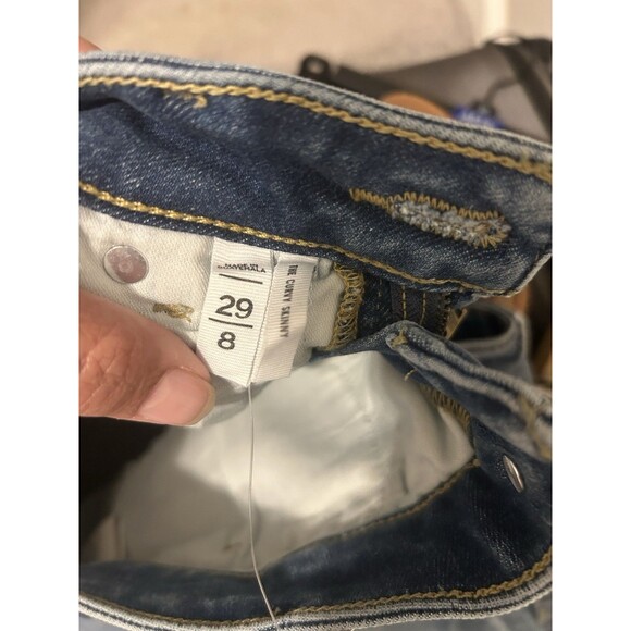 New LOFT Jeans Size 8 Womens Blue Stretch Jeans Ladies Mid Rise Curvy Skinny - Picture 3 of 9